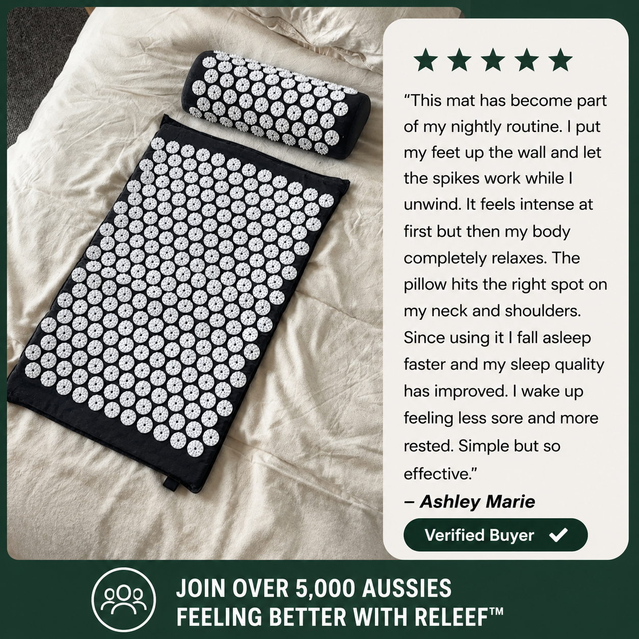 Releef™ Acupressure Massage Mat and Pillow